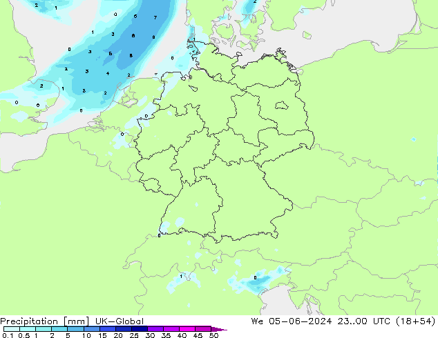 Precipitation UK-Global We 05.06.2024 00 UTC