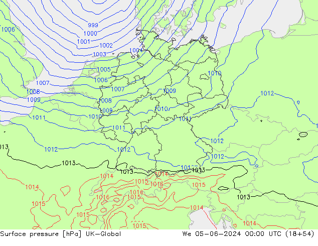 приземное давление UK-Global ср 05.06.2024 00 UTC