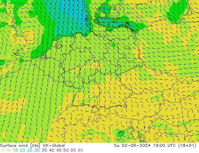 ветер 10 m UK-Global Вс 02.06.2024 19 UTC
