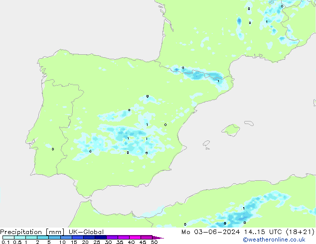 Precipitation UK-Global Mo 03.06.2024 15 UTC