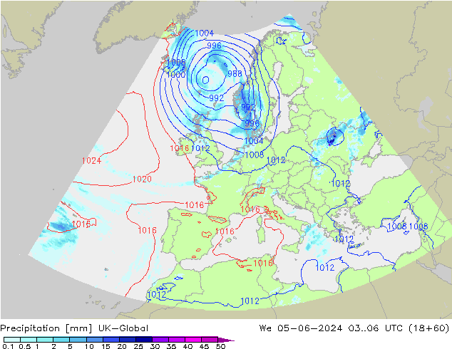 Precipitación UK-Global mié 05.06.2024 06 UTC