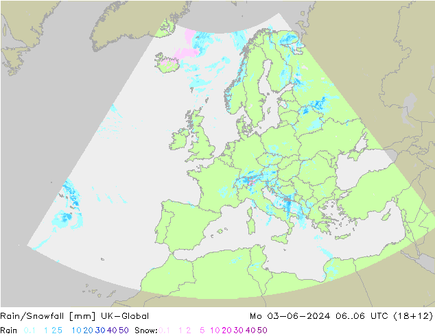 Rain/Snowfall UK-Global Mo 03.06.2024 06 UTC