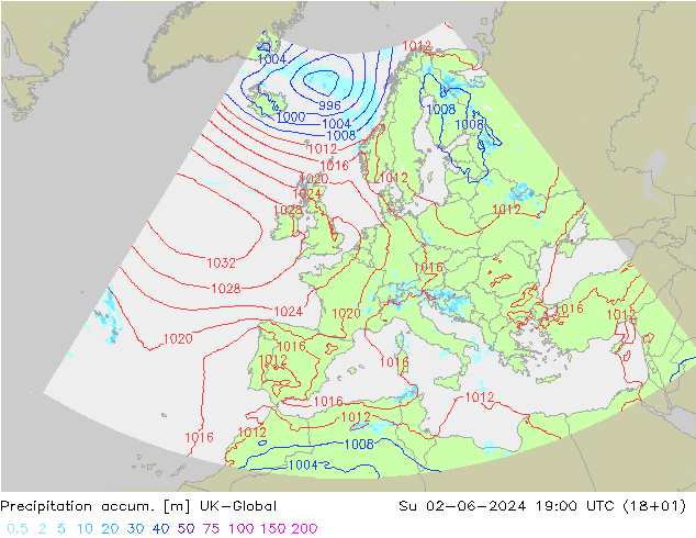 Totale neerslag UK-Global zo 02.06.2024 19 UTC