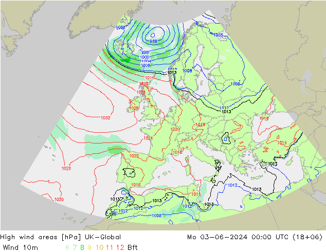 High wind areas UK-Global Mo 03.06.2024 00 UTC