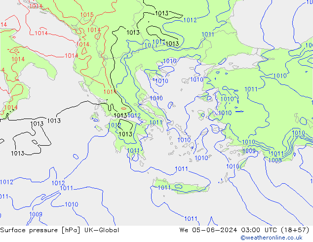 приземное давление UK-Global ср 05.06.2024 03 UTC