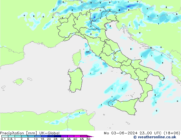 Precipitation UK-Global Mo 03.06.2024 00 UTC