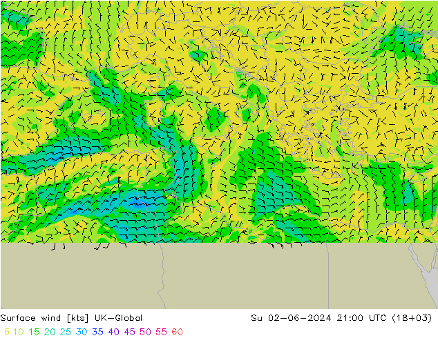 Surface wind UK-Global Ne 02.06.2024 21 UTC