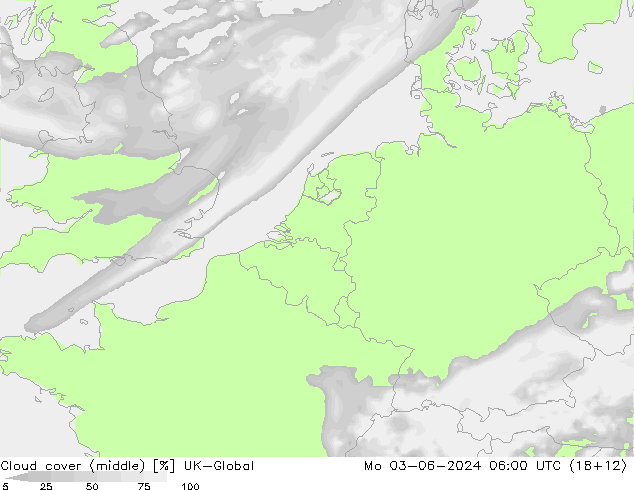 Nuages (moyen) UK-Global lun 03.06.2024 06 UTC