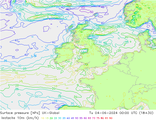 Isotachs (kph) UK-Global Ter 04.06.2024 00 UTC