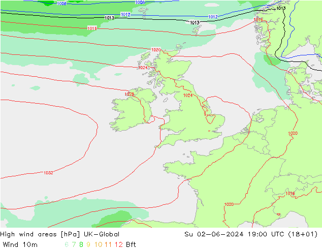 High wind areas UK-Global Su 02.06.2024 19 UTC