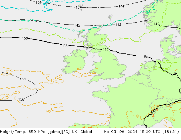 Yükseklik/Sıc. 850 hPa UK-Global Pzt 03.06.2024 15 UTC