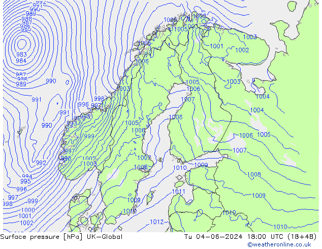 Yer basıncı UK-Global Sa 04.06.2024 18 UTC