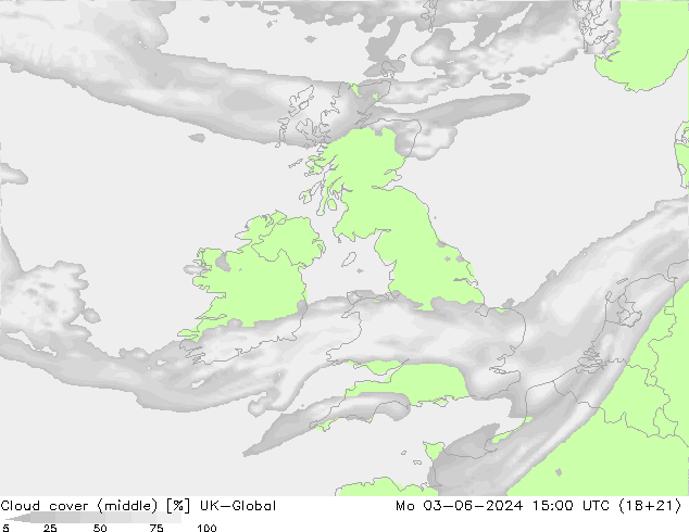 Nuages (moyen) UK-Global lun 03.06.2024 15 UTC