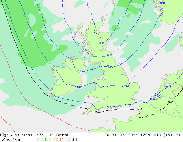 Windvelden UK-Global di 04.06.2024 12 UTC