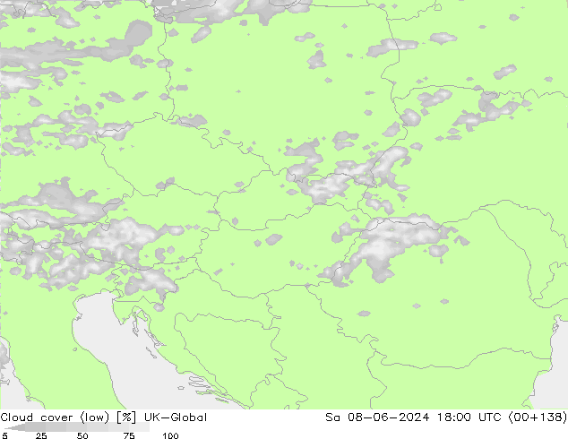 Cloud cover (low) UK-Global Sa 08.06.2024 18 UTC