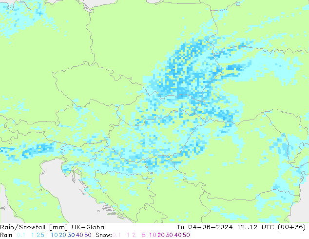 Regen/Sneeuwval UK-Global di 04.06.2024 12 UTC