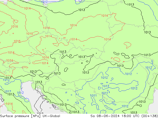 Surface pressure UK-Global Sa 08.06.2024 18 UTC