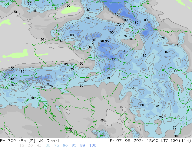 RH 700 hPa UK-Global Pá 07.06.2024 18 UTC