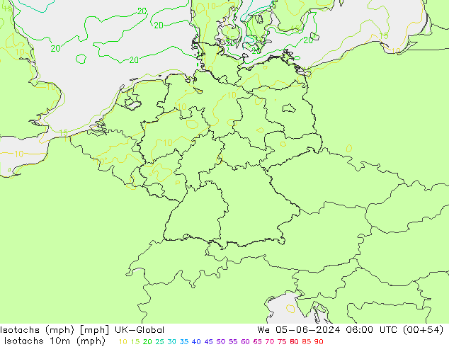 Isotachs (mph) UK-Global We 05.06.2024 06 UTC