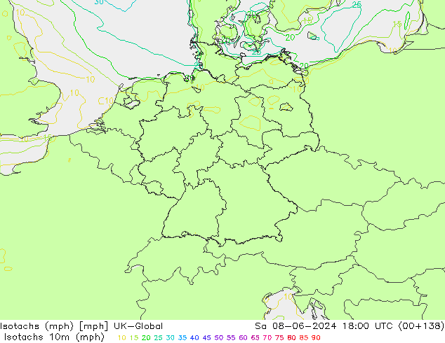 Isotachs (mph) UK-Global So 08.06.2024 18 UTC