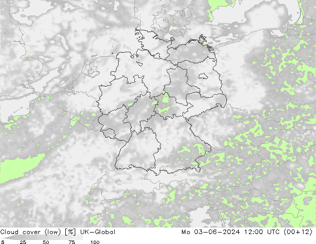 nízká oblaka UK-Global Po 03.06.2024 12 UTC