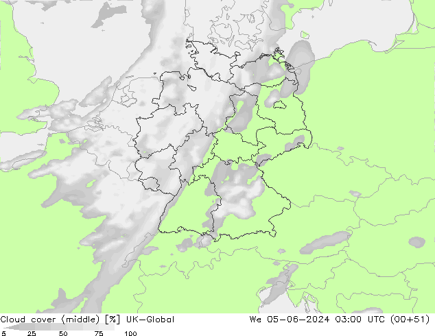 Cloud cover (middle) UK-Global We 05.06.2024 03 UTC