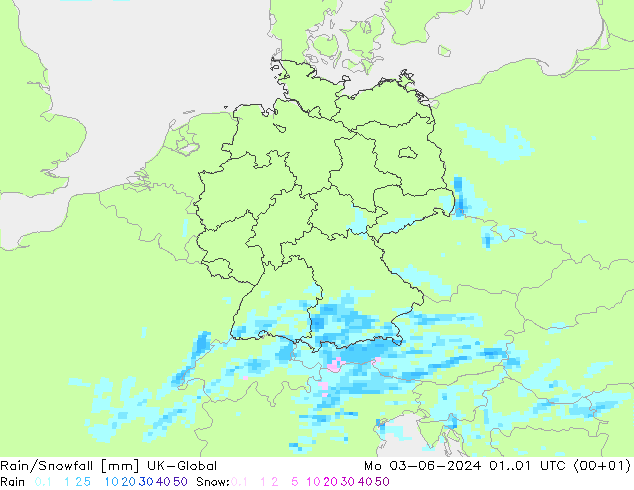 Rain/Snowfall UK-Global Mo 03.06.2024 01 UTC