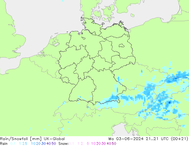 Rain/Snowfall UK-Global Po 03.06.2024 21 UTC