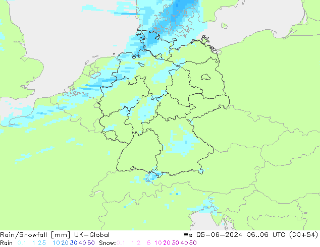 Regen/Schneefall UK-Global Mi 05.06.2024 06 UTC