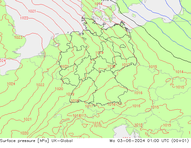 Surface pressure UK-Global Mo 03.06.2024 01 UTC