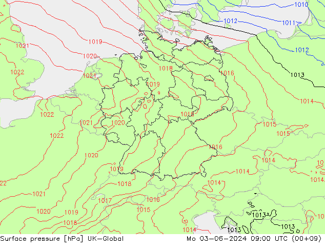 Luchtdruk (Grond) UK-Global ma 03.06.2024 09 UTC