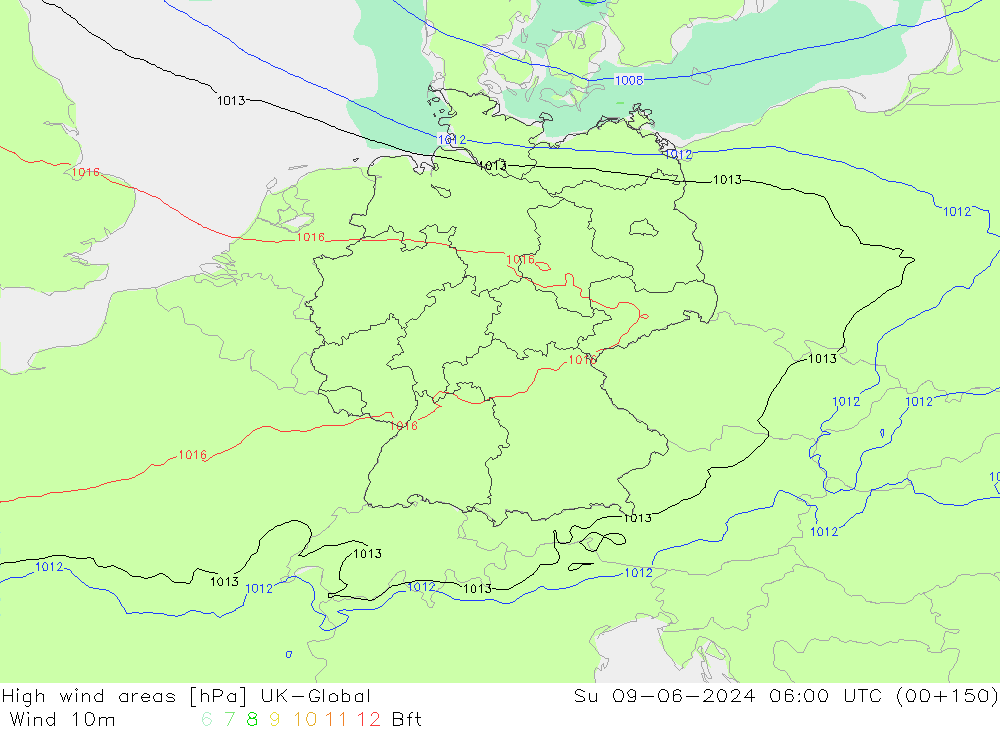 High wind areas UK-Global Su 09.06.2024 06 UTC