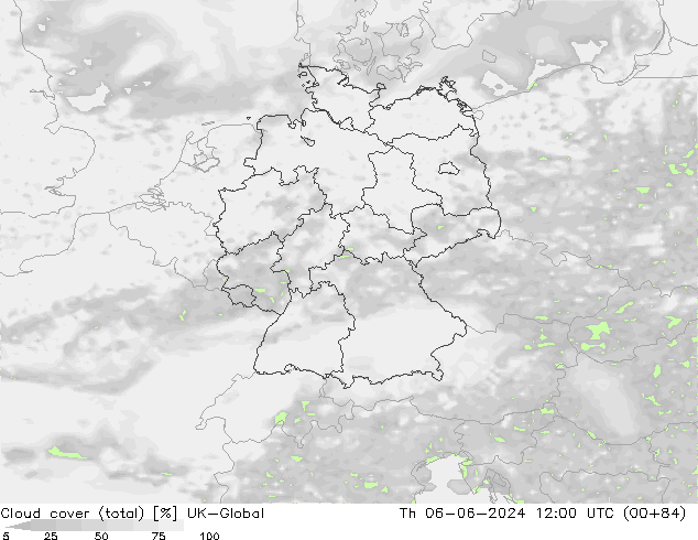 Wolken (gesamt) UK-Global Do 06.06.2024 12 UTC