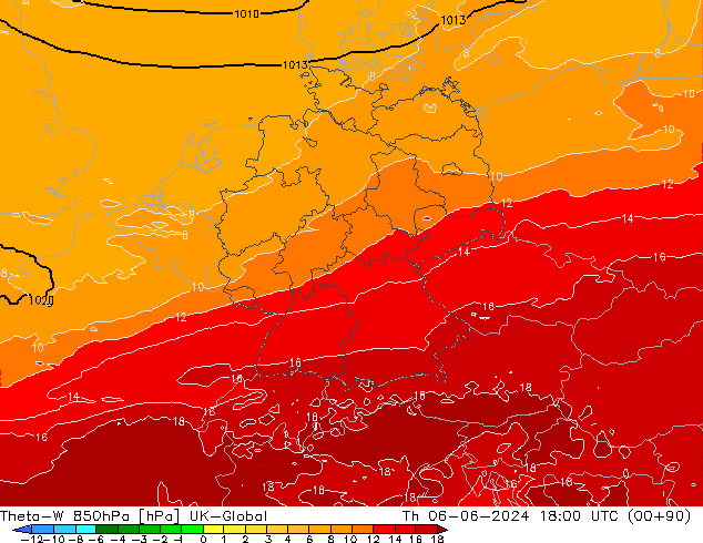 Theta-W 850hPa UK-Global jeu 06.06.2024 18 UTC