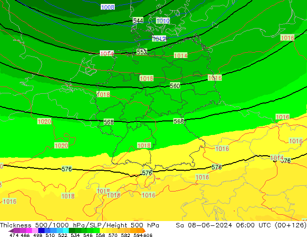 Thck 500-1000hPa UK-Global sab 08.06.2024 06 UTC