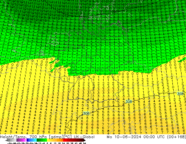 Hoogte/Temp. 700 hPa UK-Global ma 10.06.2024 00 UTC