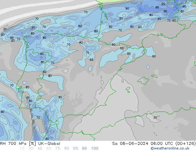 RH 700 hPa UK-Global so. 08.06.2024 06 UTC