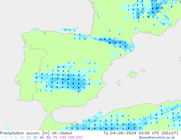 Precipitation accum. UK-Global  04.06.2024 03 UTC