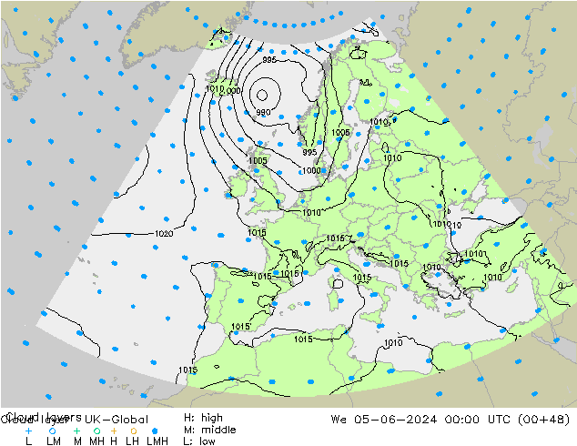 Wolkenschichten UK-Global Mi 05.06.2024 00 UTC