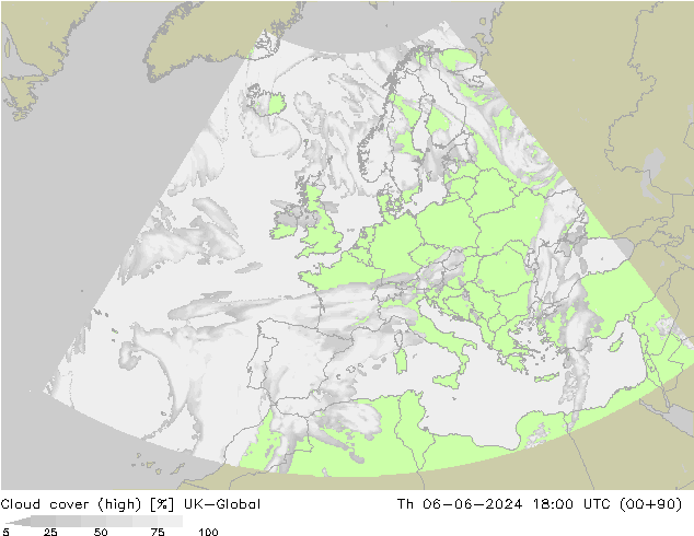 Cloud cover (high) UK-Global Th 06.06.2024 18 UTC