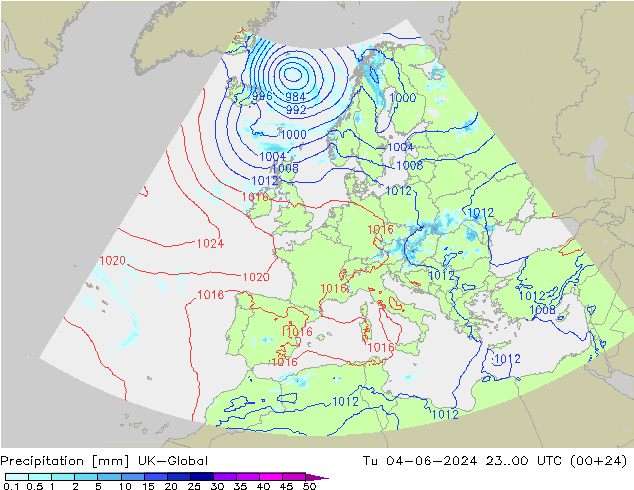 Precipitation UK-Global Tu 04.06.2024 00 UTC