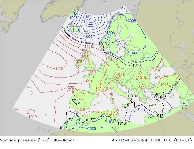 Surface pressure UK-Global Mo 03.06.2024 01 UTC