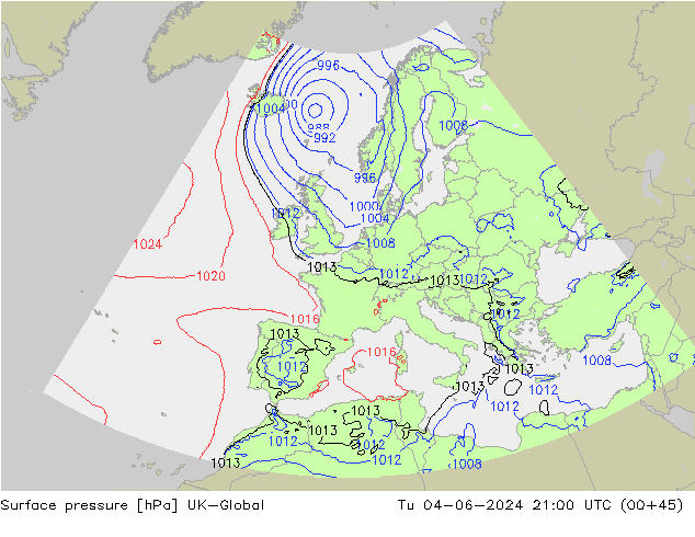 Yer basıncı UK-Global Sa 04.06.2024 21 UTC