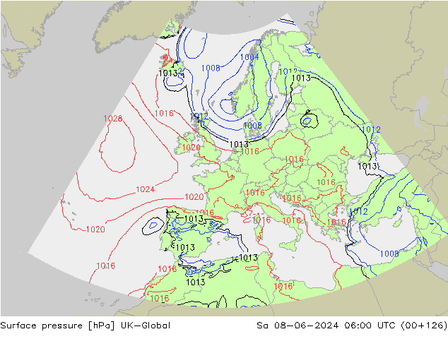 Luchtdruk (Grond) UK-Global za 08.06.2024 06 UTC