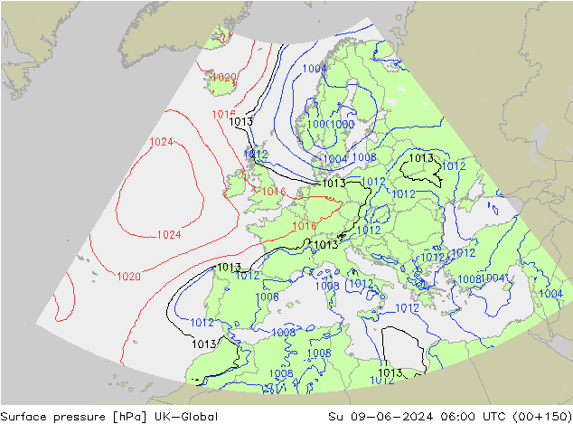 Bodendruck UK-Global So 09.06.2024 06 UTC