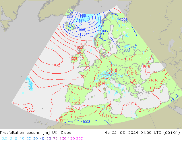 Precipitation accum. UK-Global Mo 03.06.2024 01 UTC