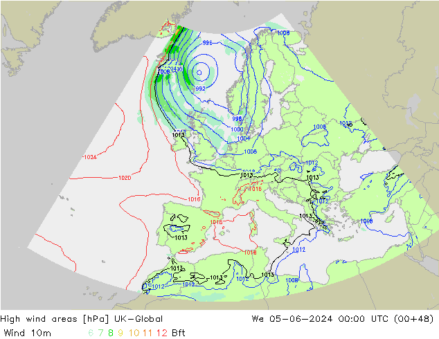 yüksek rüzgarlı alanlar UK-Global Çar 05.06.2024 00 UTC