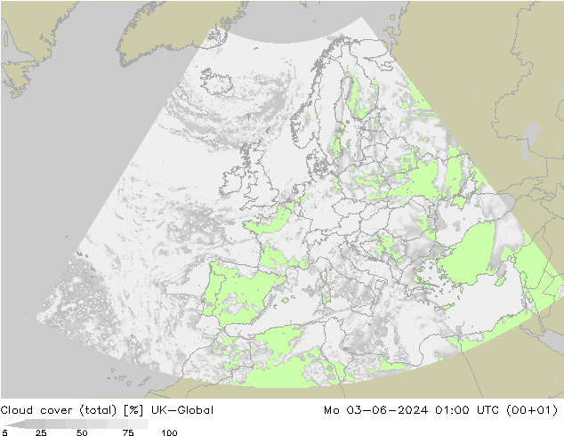 Nubes (total) UK-Global lun 03.06.2024 01 UTC