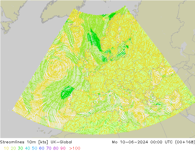 Streamlines 10m UK-Global Mo 10.06.2024 00 UTC