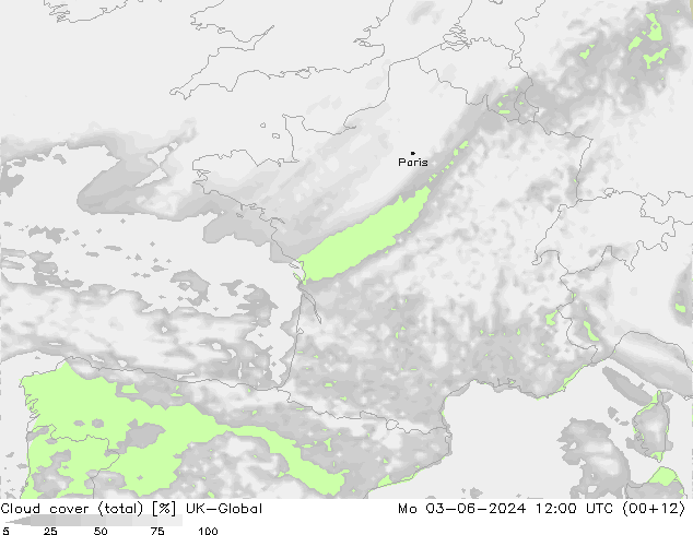 zachmurzenie (suma) UK-Global pon. 03.06.2024 12 UTC